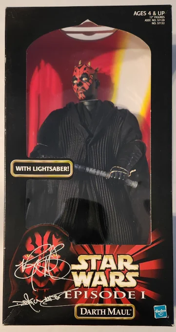  12" Darth Maul Autographed by Ray Park Phantom Menace Ep 1 Hasbro 1998