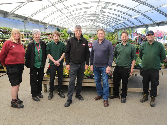 David with the Squire’s Hare Hatch team, including Graham Fitsell, Centre Manager (centre, with David Domoney).