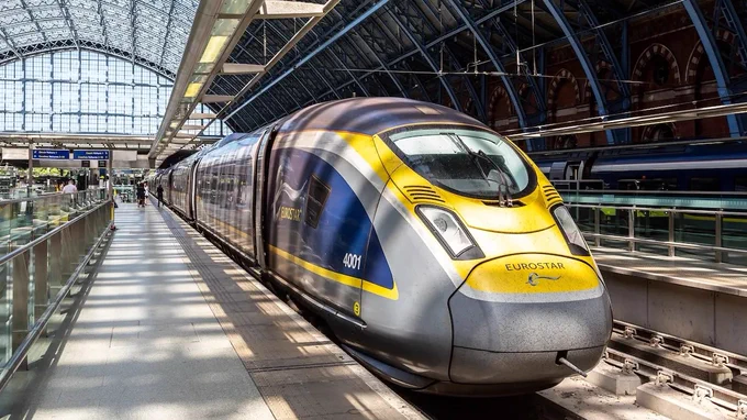 Eurostar train in the station