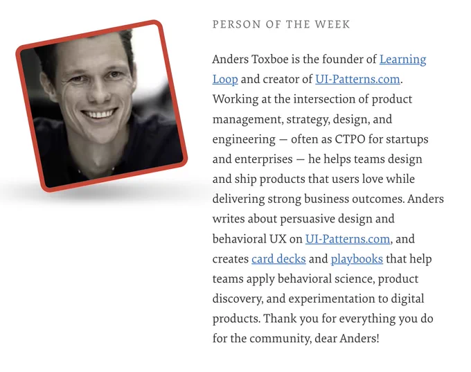 The Person of the Week is Anders Toxboe.