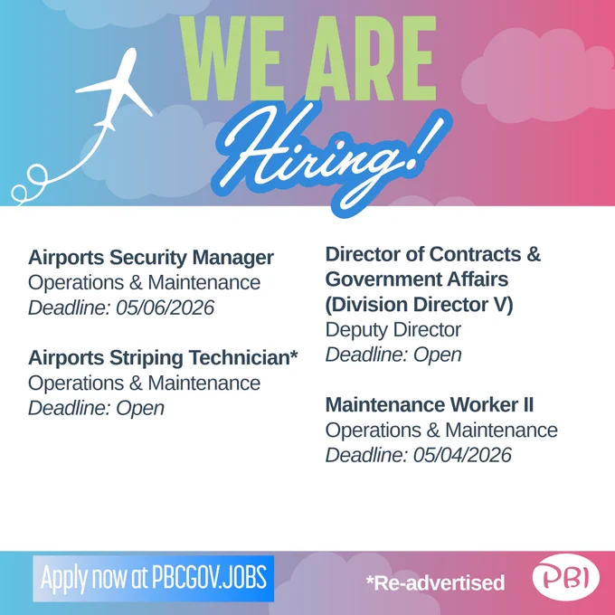 Graphic displaying available jobs with 'we are hiring!' text at the top of the picture. 