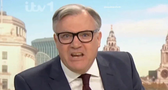 Former Labour MP and husband of Yvette Cooper the FOREIGN SECRETARY Ed Balls looking angry
