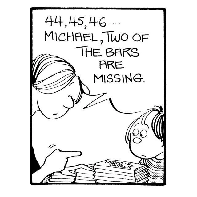 Elly counts them and finds two are missing.