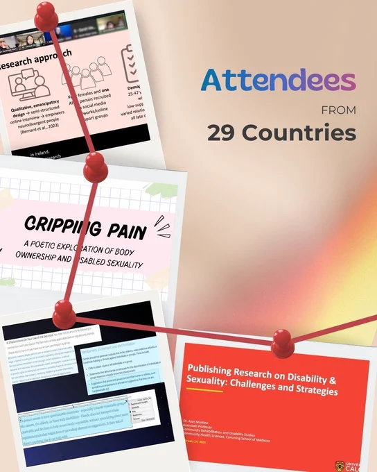 Attendees from 29 countries.

Featuring 4 photos of presenter slideshows.
