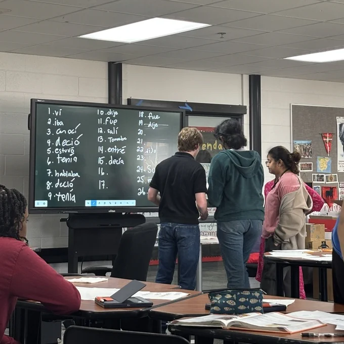Learners working in Spanish 2