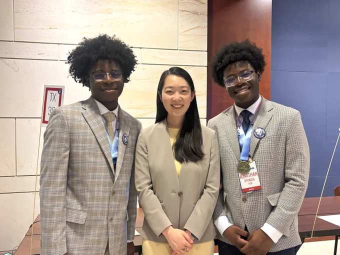 Natalie Lao with students at House of Code 2026.
