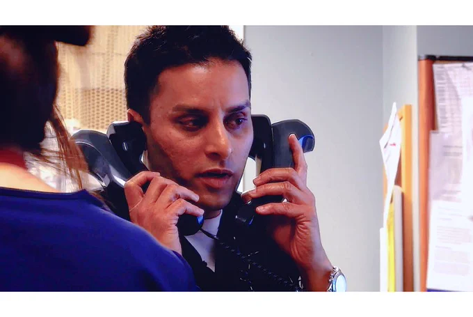 Dr. Sudip Bose coordinating with EMS teams via telephone in Desert Doc on @Primevideo