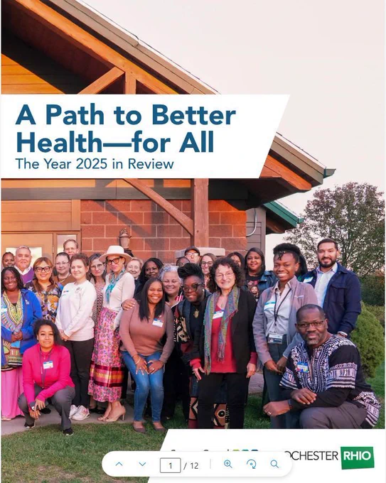 Year in Review cover. A Path to Better Health--for All. Photo of Health Coalition members.