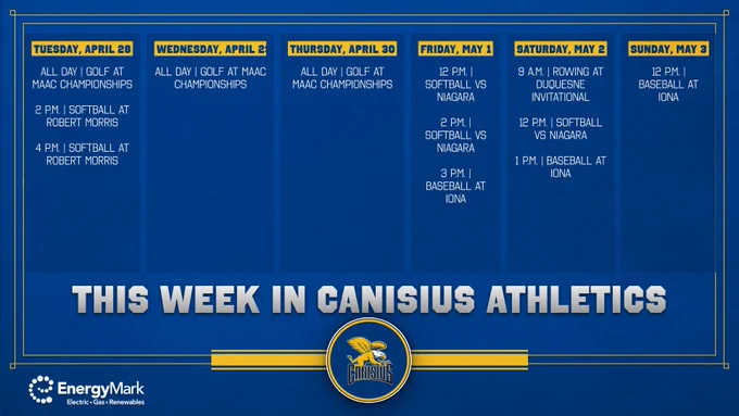 This Week in Canisius Athletics graphic
For more information, please visit GoGriffs.com 