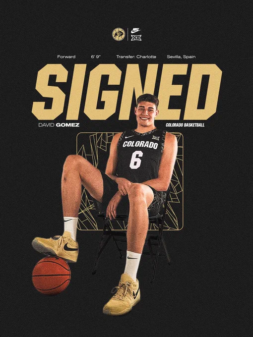 SIGNED: David Gomez
6'9" forward from Sevilla, Spain 
Tranfser from Charlotte 