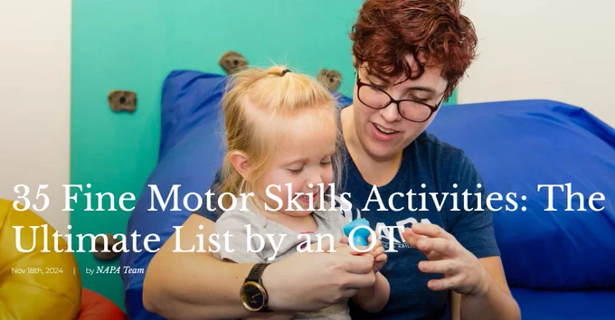 35 Fine Motor Skills Activities: The Ultimate List by an OT
Image: Adult with child manipulating an object in her hands. 