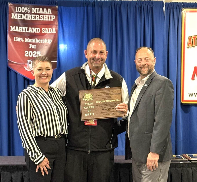 Wi-Hi Athletic Director Stosh Schtierman receives an Award from the NIAAA for his work as a leader in high school athletics across the state