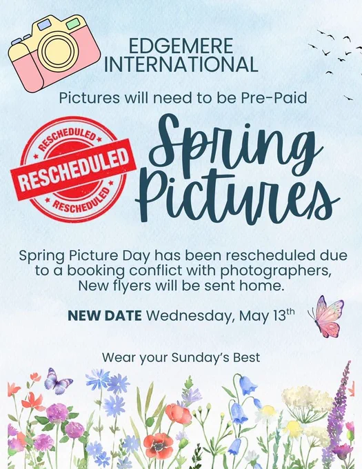 Spring pictures rescheduled