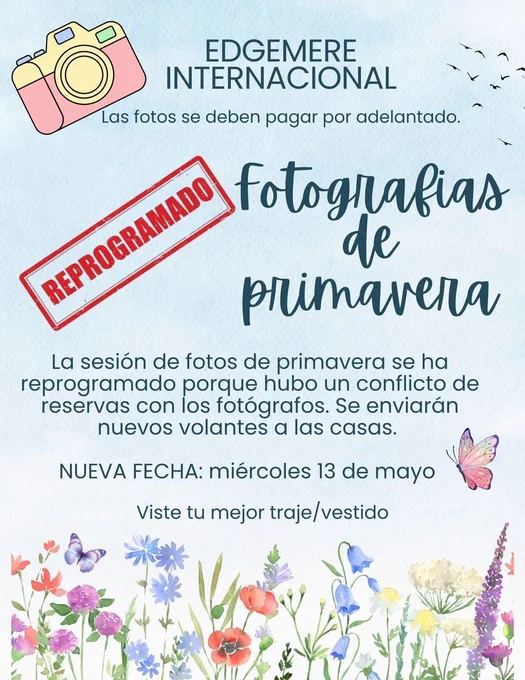 Spring pictures rescheduled - spanish