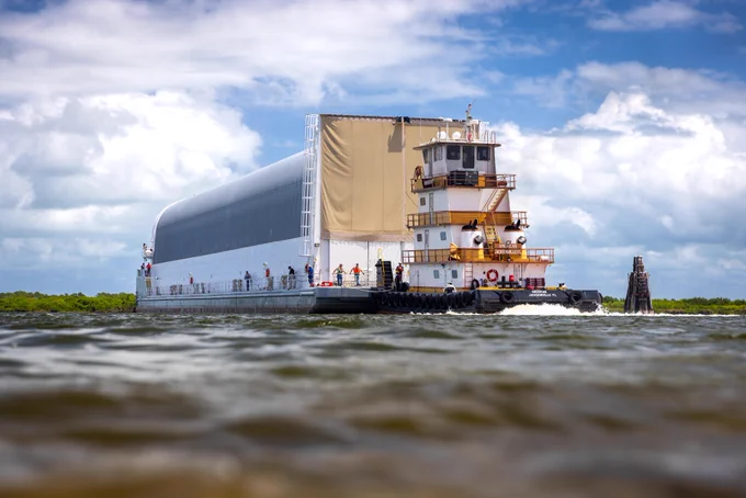 NASA's Pegasus barge on the water