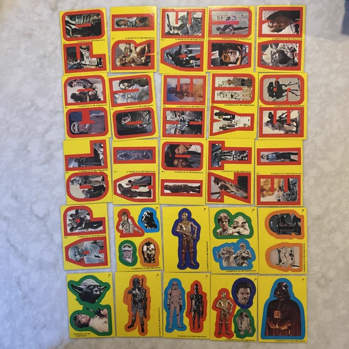1980  Empire Strikes Back Topps 25 Stickers Lot, No Dupes - Series 1