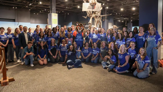 Group photo of New Worlds Reading team members.