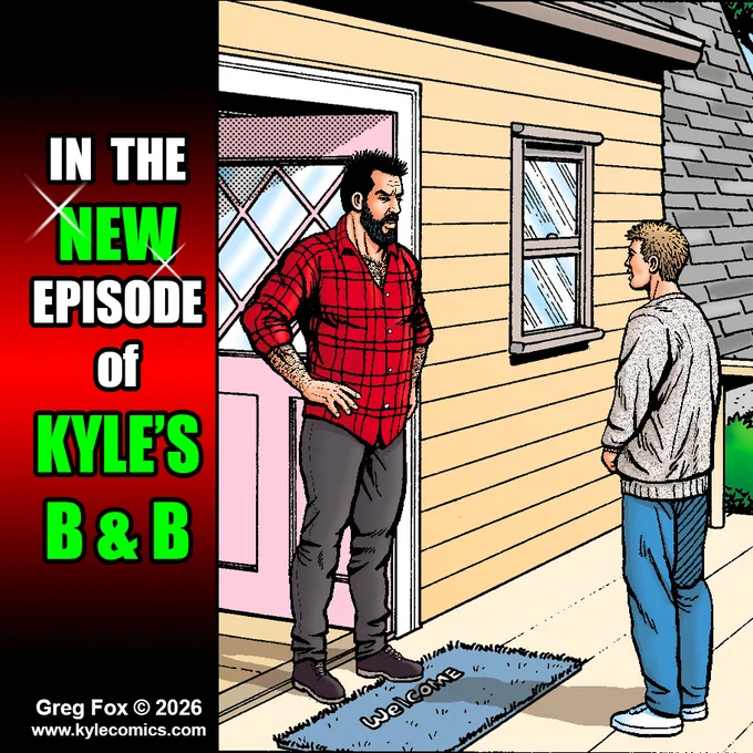 Sergei stands at the doorway to Kyle's B&B, where a mysterious teenager has arrived with questions.