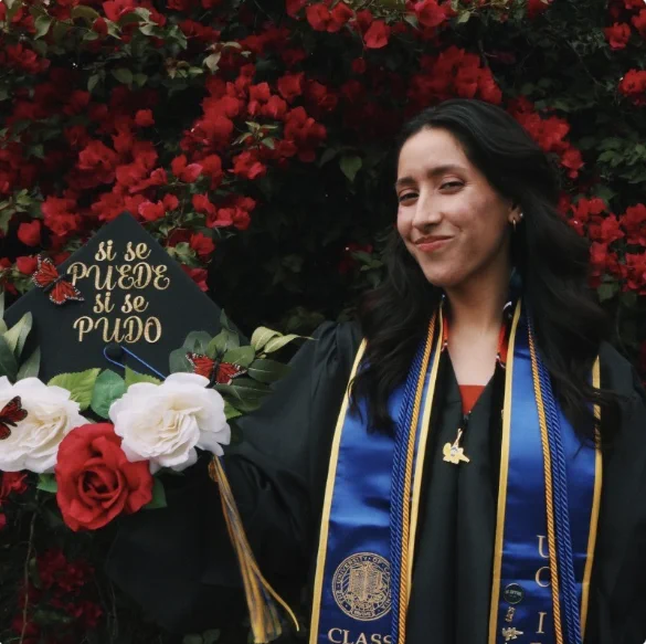 Ivanna Zuniga is shown preparing to graduate from UC Irvine in 2024.