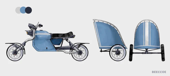 Concept art of a motorcycle chariot.