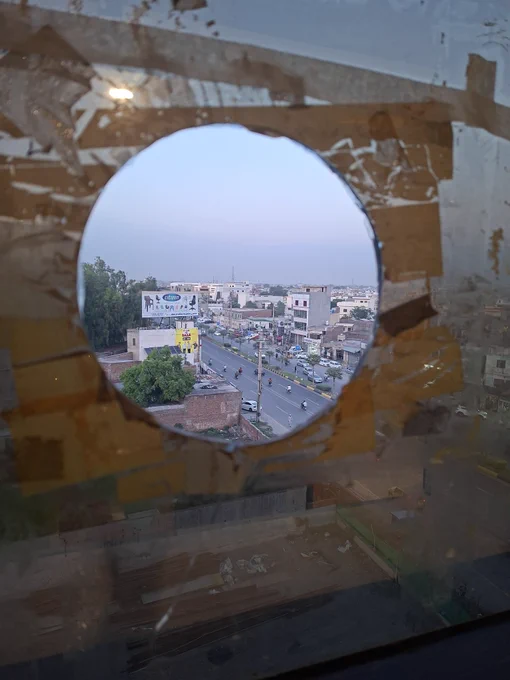 The view from empty exhaust fan hole