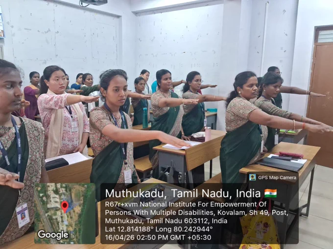 The NIEPMD (D) Students took a pledge in observance of 'Equality Day' as part of commemoration of birth anniversary of Dr. B. R. Ambedkar.