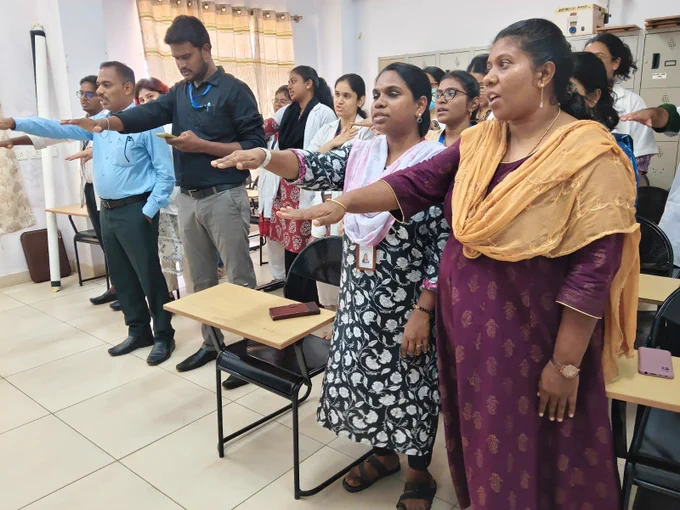 The M-Phil Scholars took a pledge in observance of 'Equality Day' as part of commemoration of birth anniversary of Dr. B. R. Ambedkar.