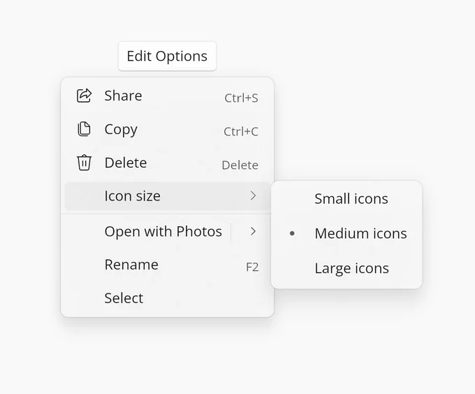 Improved menus in Uno Platform - mouse