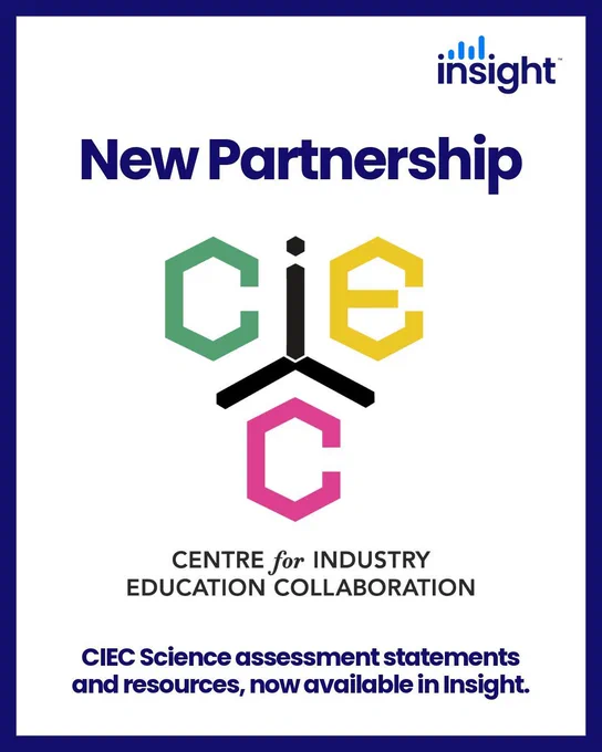 New partnership poster showing that Insight has partnered with CIEC Science.