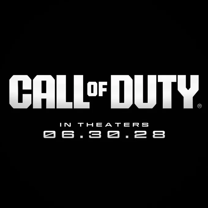 Graphic that says "Call of Duty. In theaters June 30 2028"