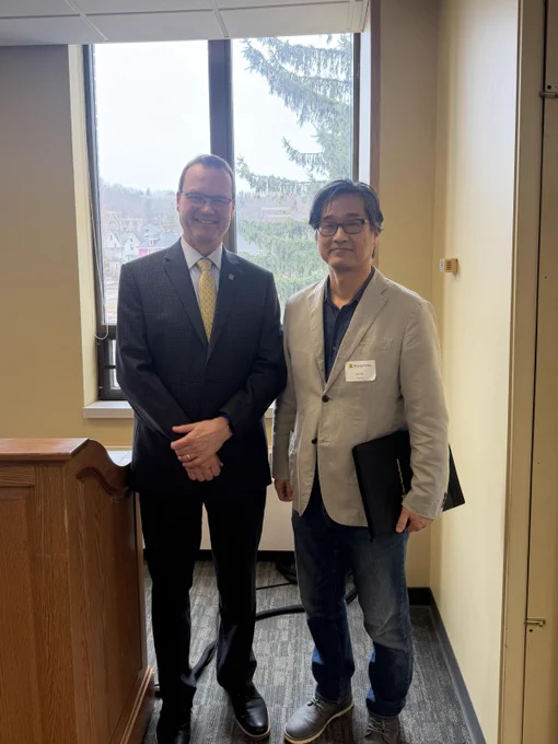 Professor Jae Yong Suh with Provost Andrew Storer