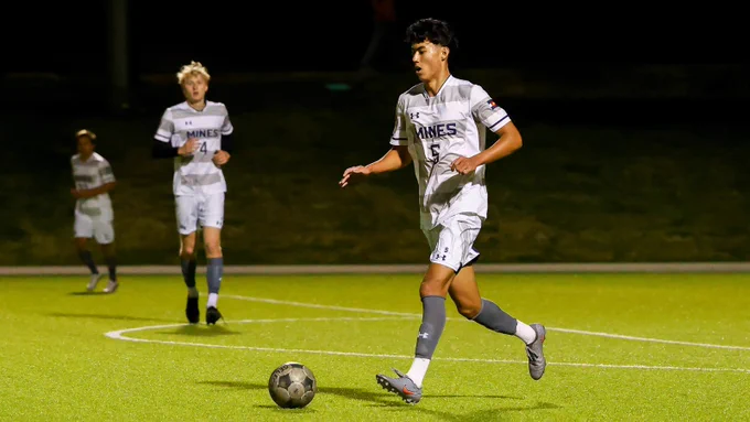 #5 Ashish Gurung plays the ball ahead in a friendly against Harpos FC on April 15, 2026