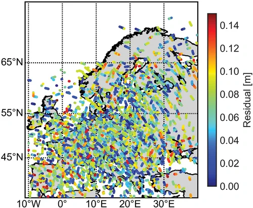 Figure 11. Satellite-wise differences of slant ionospheric delay between modeled values and PPP-AR-derived values for all selected reference stations at 14:00–14:15 on DOY 113, 2023.