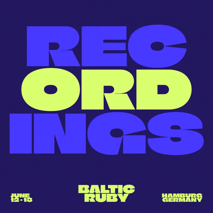 Lettering "Recordings" on the branded background.