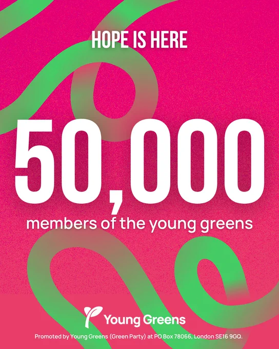 50,000 members of the young greens