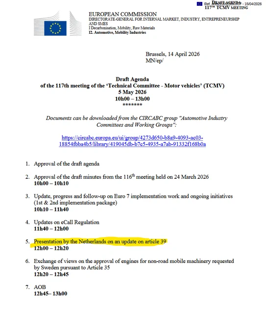 TCMV 5 May 2026 draft agenda. Source:

https://ec.europa.eu/transparency/comitology-register/screen/documents/114923/1