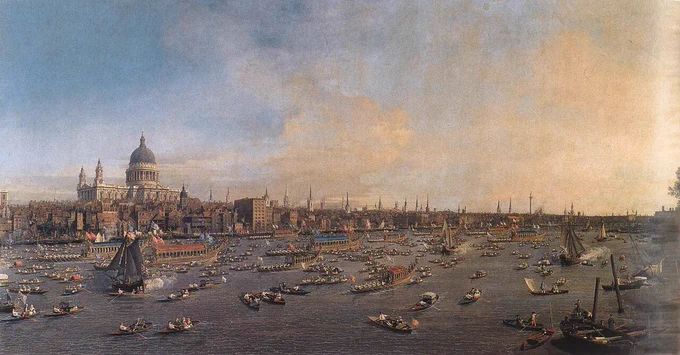 The River Thames with St Paul's on Lord Mayor's Day by Canaletto