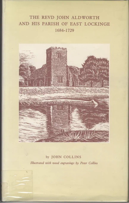 Book cover with an illustration of a church and trees reflected in water, the title appears above the picture, with the author details below