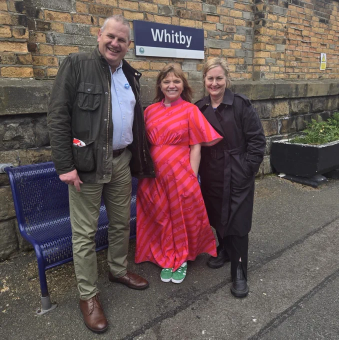 The Revd Kate Bottley pictured with Alison Hume MP and Pete Myers (EVRDC Chairman)