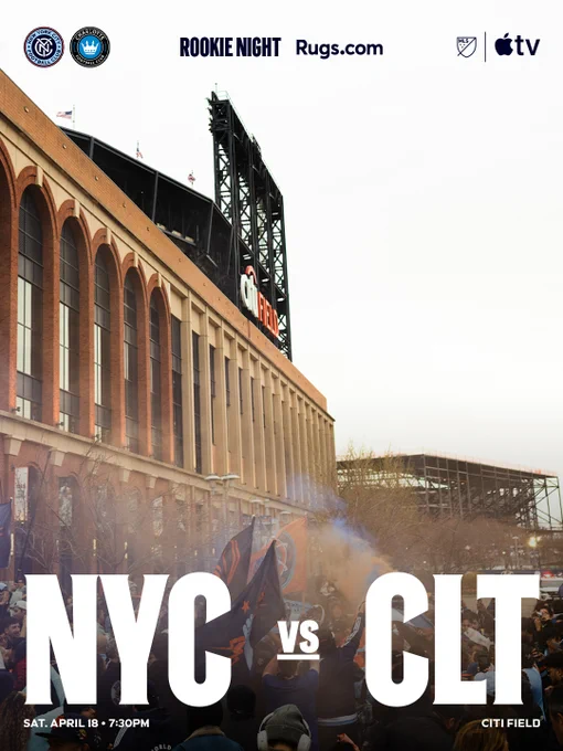 Today's match is against Charlotte FC at Citi Field. 