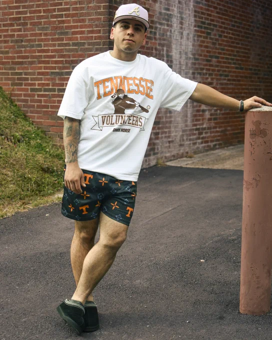 Ariel Antigua modeling Dark Horse NYC Tennessee tee and shorts.