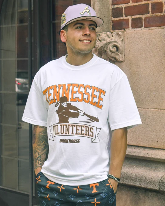Ariel Antigua modeling Dark Horse NYC Tennessee tee and shorts.