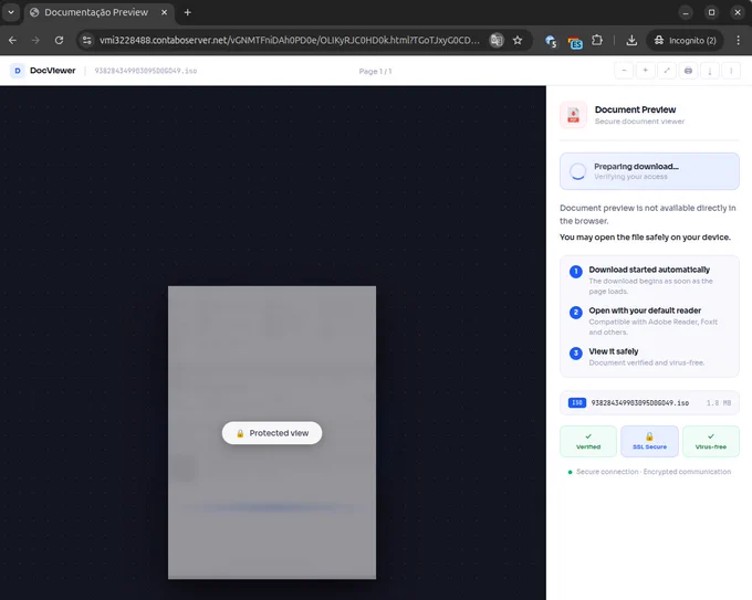 Malicious website targeting Spanish internet users, serving a malicious payload