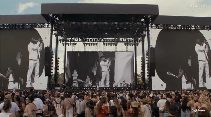 Nick Anthony performs onstage at Coachella.