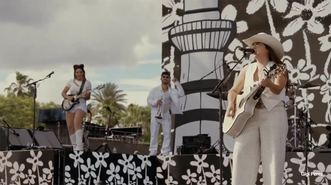 Nick Anthony performs onstage at Coachella.