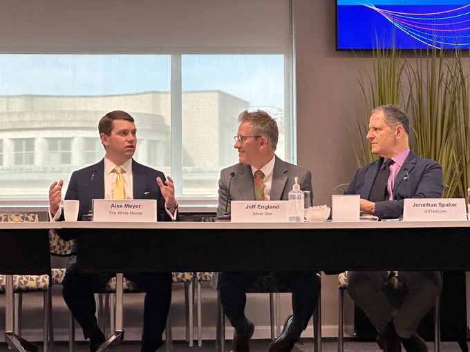 Alex Meyer, White House Deputy Assistant to the President and Director of the Office of Intergovernmental Affairs, speaks during USTelecom's Board of Directors Meeting.