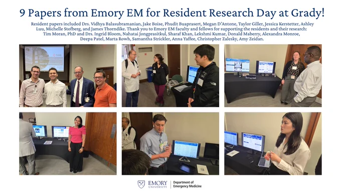 Emory EM Residents presented their research at the 10th Annual Resident Research Day at Grady