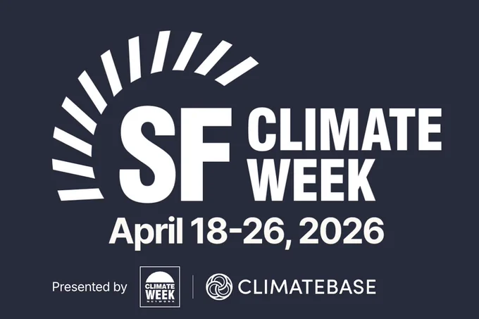 A graphic advertising SF Climate Week, which runs from April 18 to April 26, 2026