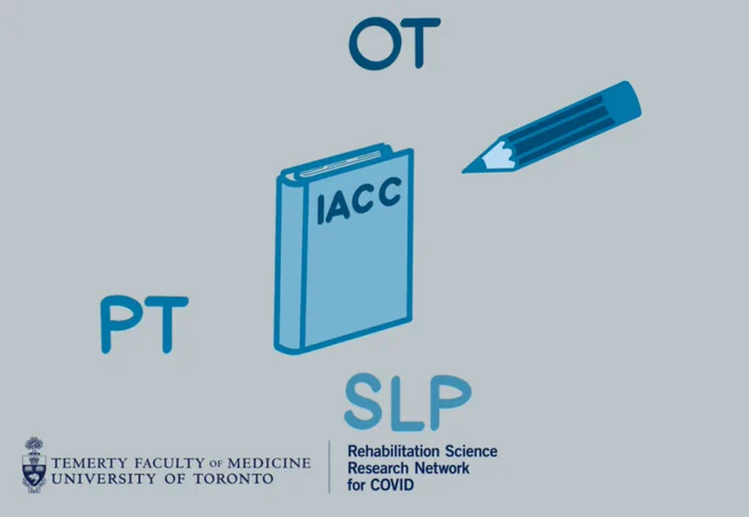 Photo of a book with the word IACC written on it symbolizing that OT, PT, and SLP curriculum guidelines need to be developed.