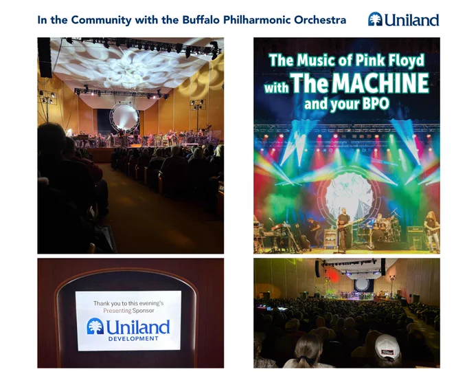 Uniland is proud to be a longtime supporter of the Buffalo Philharmonic Orchestra, including serving as the Presenting Sponsor of their performance of "The Music of Pink Floyd with The Machine" at Kleinhans Music Hall!

Both the BPO and Uniland have a history rooted in this community and are fortunate to work on projects and programs that strengthen our community and our neighbors.

Learn more about Uniland's community involvement: https://uniland.com/community/